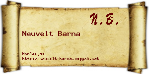 Neuvelt Barna névjegykártya